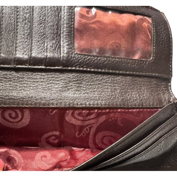 Brighton Women's Brown Leather Floral Embroidered‎ Wallet - Picture 7 of 8